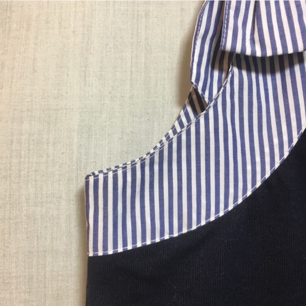 J Crew Navy Blue Bow Shoulder Top Sleeveless Sz M - Picture 4 of 7